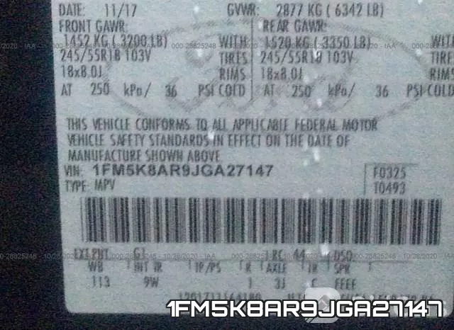 1FM5K8AR9JGA27147 фото 10