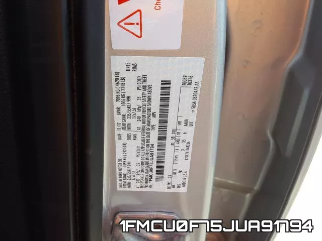 1FMCU0F75JUA91794 фото 2