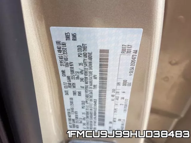 1FMCU9J99HUD38483 фото 2