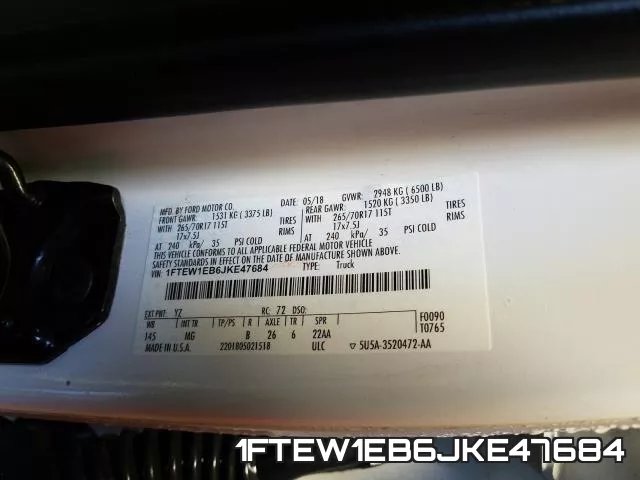 1FTEW1EB6JKE47684 фото 2