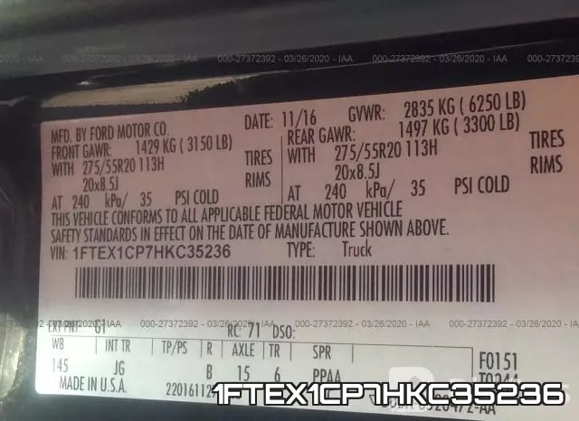 1FTEX1CP7HKC35236 фото 10