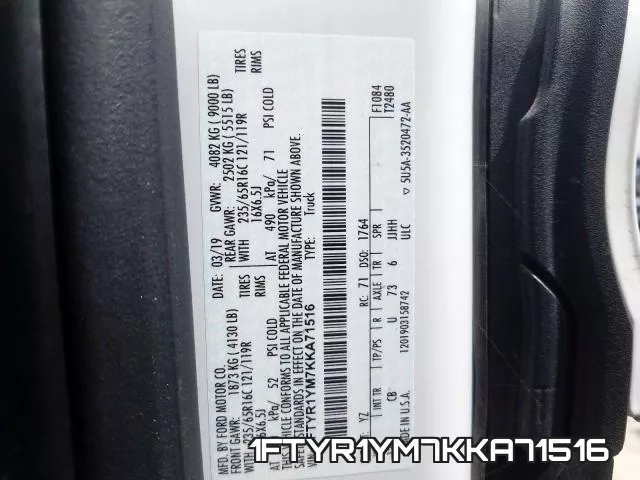 1FTYR1YM7KKA71516 фото 2