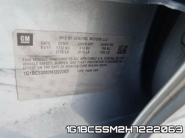 1G1BC5SM2H7222063 фото 2