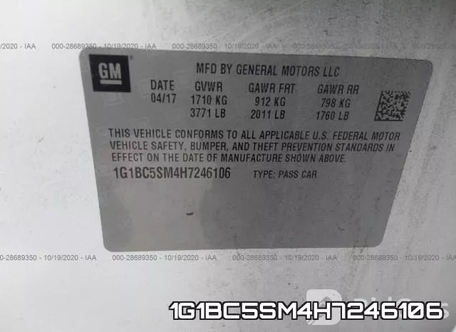 1G1BC5SM4H7246106 фото 10