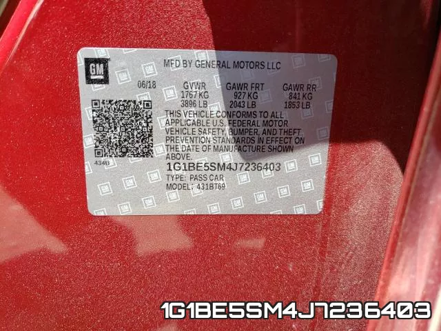1G1BE5SM4J7236403 фото 2