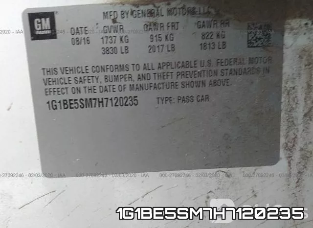 1G1BE5SM7H7120235 фото 10