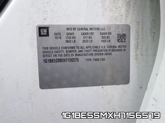 1G1BE5SMXH7156579 фото 2