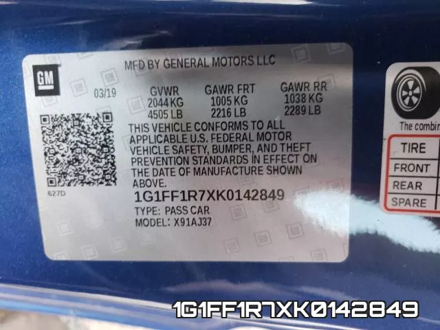 1G1FF1R7XK0142849 фото 2