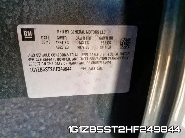 1G1ZB5ST2HF249844 фото 2