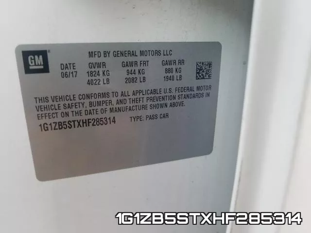 1G1ZB5STXHF285314 фото 2