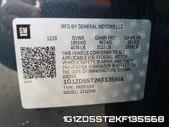 1G1ZD5ST2KF135568 фото 2