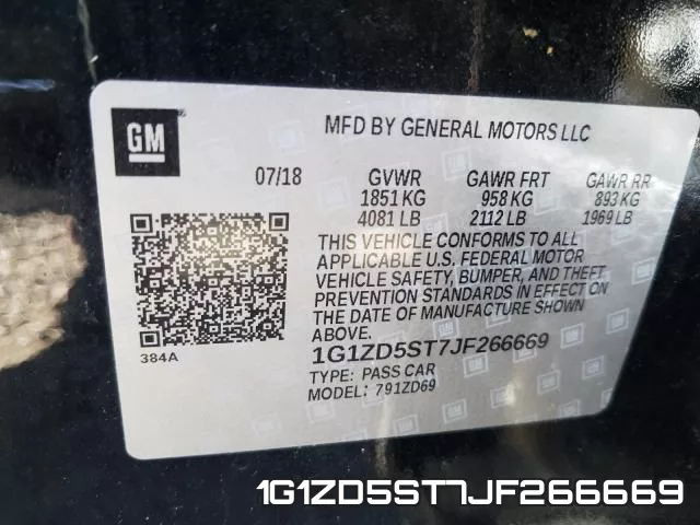 1G1ZD5ST7JF266669 фото 2
