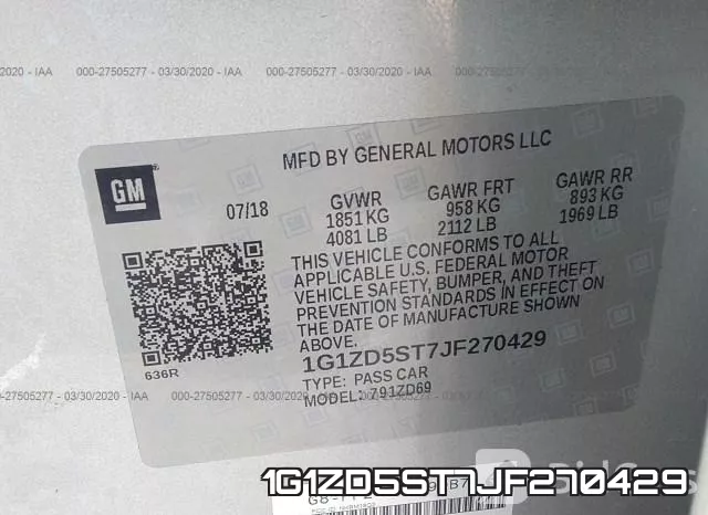 1G1ZD5ST7JF270429 фото 10