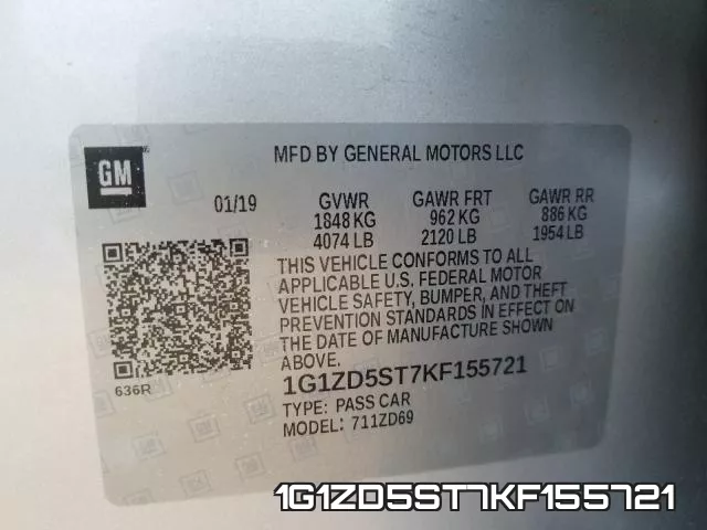 1G1ZD5ST7KF155721 фото 2