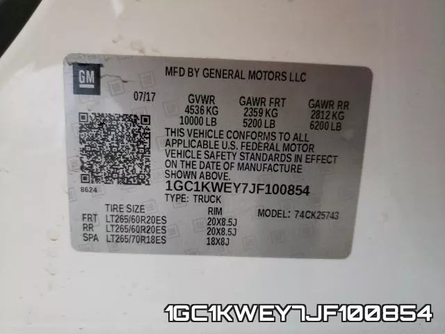 1GC1KWEY7JF100854 фото 2