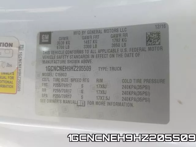 1GCNCNEH9HZ205509 фото 2