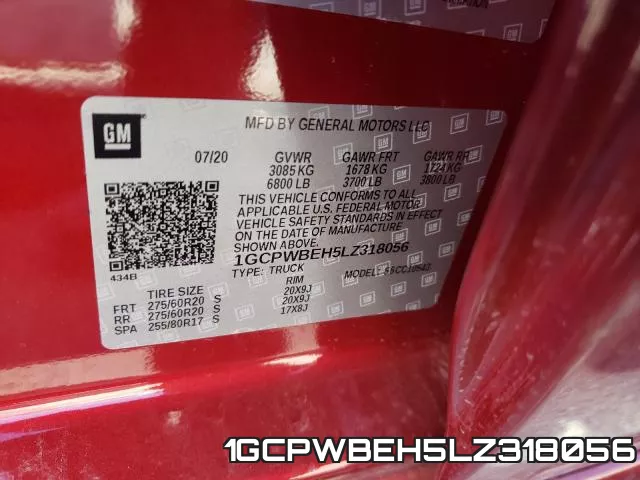 1GCPWBEH5LZ318056 фото 2