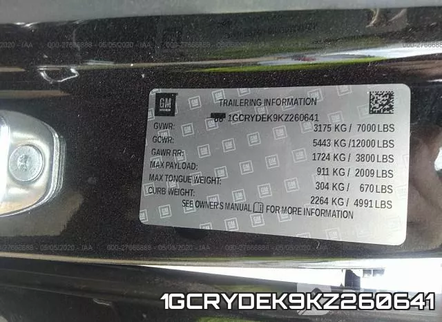 1GCRYDEK9KZ260641 фото 10