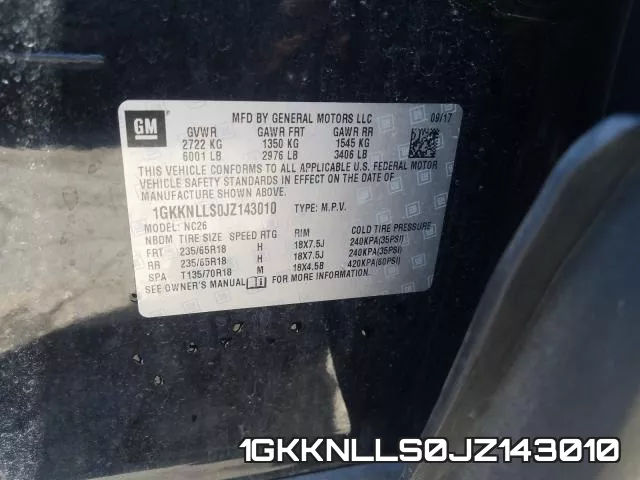 1GKKNLLS0JZ143010 фото 2