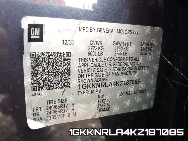 1GKKNRLA4KZ187085 фото 2