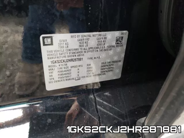 1GKS2CKJ2HR287881 фото 2