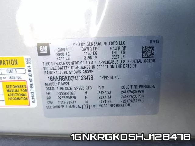 1GNKRGKD5HJ128478 фото 2