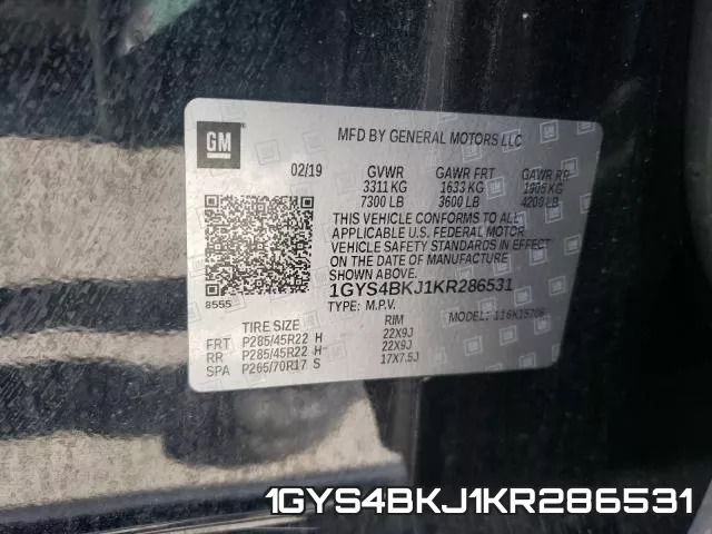 1GYS4BKJ1KR286531 фото 2