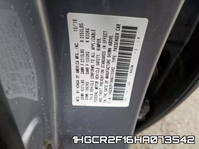 1HGCR2F16HA073542 фото 2
