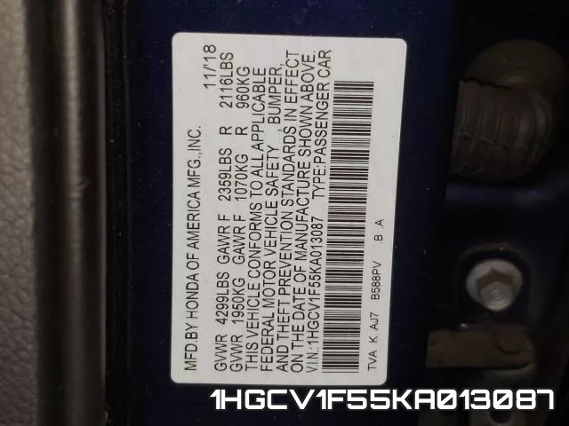 1HGCV1F55KA013087 фото 2