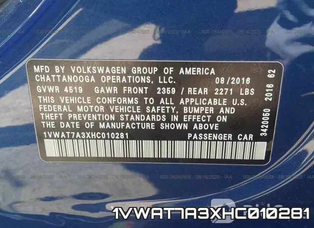 1VWAT7A3XHC010281 фото 10
