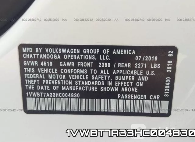 1VWBT7A33HC004830 фото 10