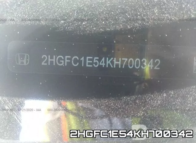 2HGFC1E54KH700342 фото 10
