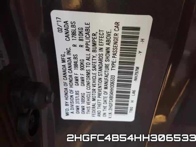 2HGFC4B54HH306533 фото 2
