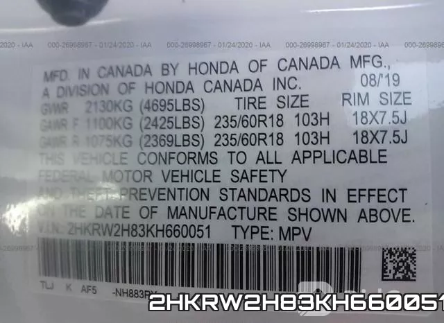 2HKRW2H83KH660051 фото 10
