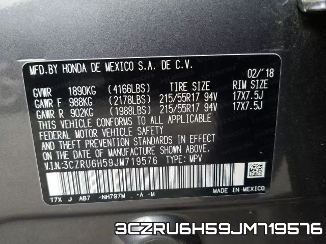 3CZRU6H59JM719576 фото 2