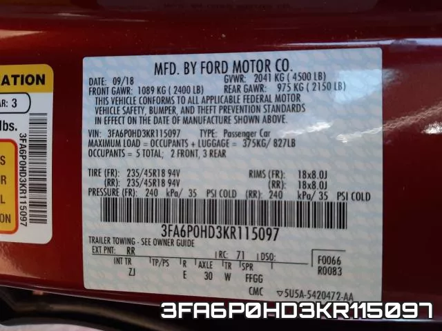 3FA6P0HD3KR115097 фото 2