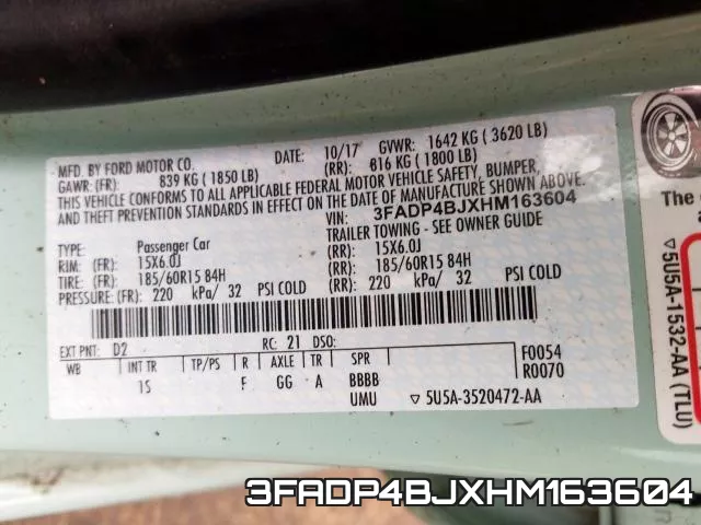 3FADP4BJXHM163604 фото 2