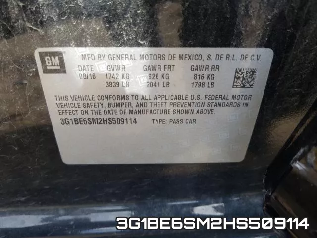 3G1BE6SM2HS509114 фото 2
