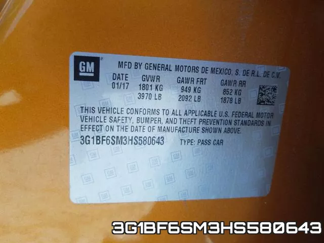 3G1BF6SM3HS580643 фото 2