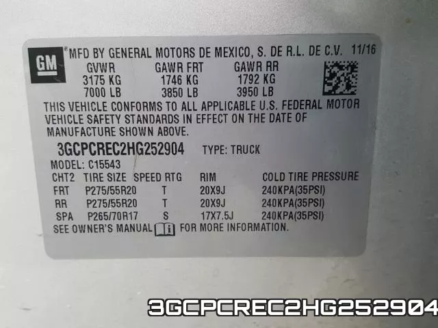 3GCPCREC2HG252904 фото 2