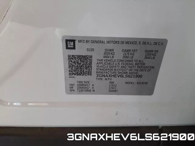 3GNAXHEV6LS621900 фото 2