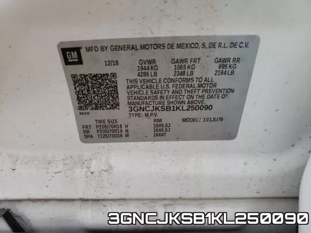 3GNCJKSB1KL250090 фото 2