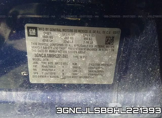 3GNCJLSB8HL221393 фото 10