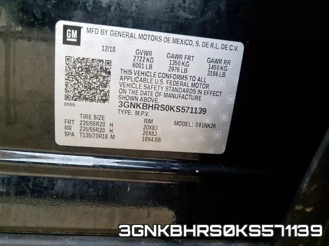 3GNKBHRS0KS571139 фото 2