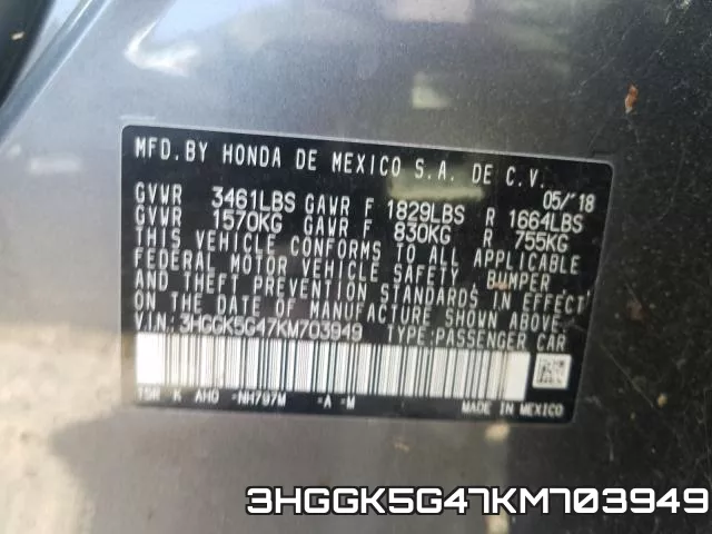 3HGGK5G47KM703949 фото 2