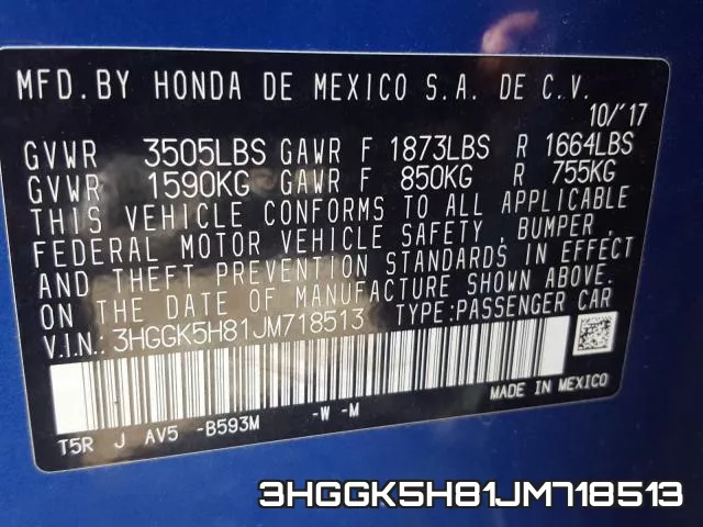 3HGGK5H81JM718513 фото 2