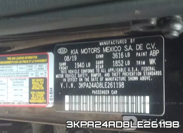 3KPA24AD8LE261198 фото 9