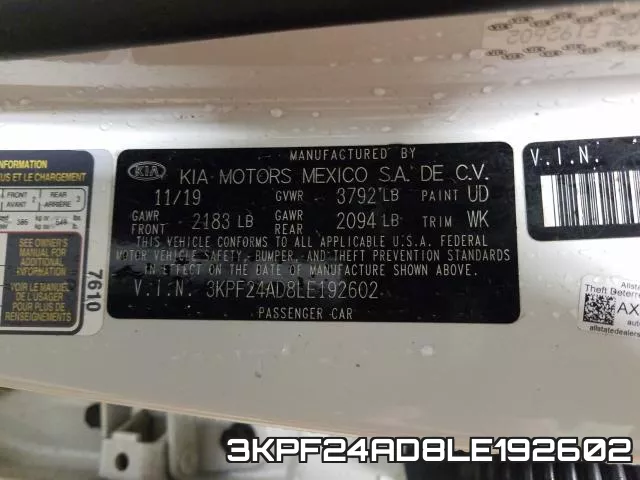 3KPF24AD8LE192602 фото 2