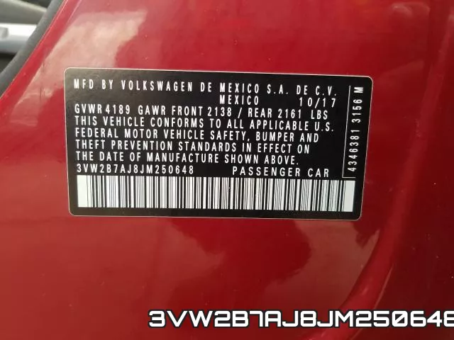 3VW2B7AJ8JM250648 фото 2