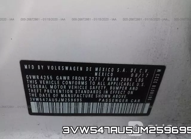 3VW547AU5JM259695 фото 10